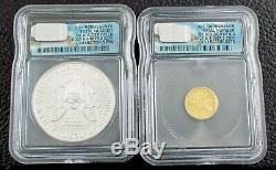 2005 First Day of Issue American Eagle Gold & Silver Bimetallic Set -MS70 #1433