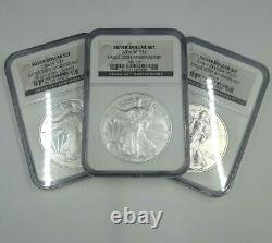 2006 $1 American silver eagle 20th anniversary W MS69 P reverse PF 69 proof set