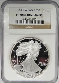 2006/11 American Silver Eagle 3 Coin Set NGC MS70 PF70 PF64 AG907