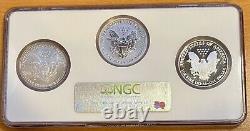 2006 20th Anniversary American Silver Eagle Set NGC Certified MS 69 3-coin Slab