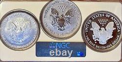 2006 20th Anniversary American Silver Eagle Set NGC Certified MS 69 3-coin Slab