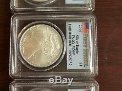 2006 AMERICAN EAGLE Silver PCGS MS69 FIRST STRIKE 1 ounce Coins (9 coins)