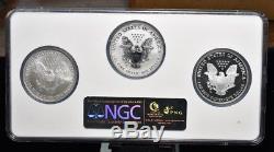 2006 American Eagle 20th Anniversary 3 Coin Set NGC MS69, PF69, PF69