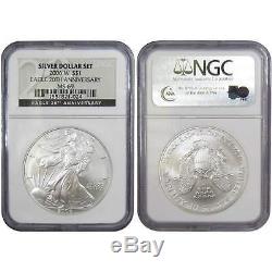 2006 American Silver Eagle 20th Anniversary 3 Coin Set MS69 PF69 Ultra Cameo NGC