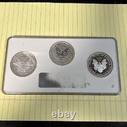 2006 American Silver Eagle 20th Anniversary Set (3 Coin) NGC MS/PF/RP 69 #063