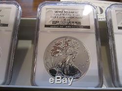 2006 American Silver Eagle 20th Anniversary Set 3 Coins NGC MS69, PR69, PR69UCAM