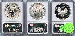 2006 American Silver Eagle Coin Set NGC MS 69 & PF 69 Certified 20th Ann JR539