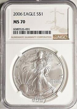 2006 American Silver Eagle S$1 Gem Brilliant Uncirculated NGC MS70