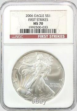 2006 American Silver Eagle S$1 Gem Uncirculated NGC MS70 First Strikes