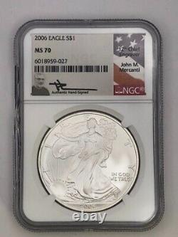 2006 S$1 Silver Eagle NGC MS70 Mercanti Signed #MINT#