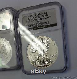 2006 W 20th Anniversary American Silver Eagle 3 Piece Set Ngc Ms69 Pf69