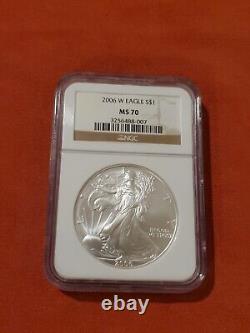 2006 W American Eagle. 999 Fine Silver 1 Ounce Dollar NGC MS 70