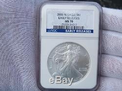 2006 W American Silver Eagle Early Release UNC Burnished NGC MS70 Rare