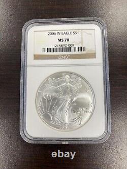 2006-W Burnished Silver American Eagle MS-70 NGC Key Date