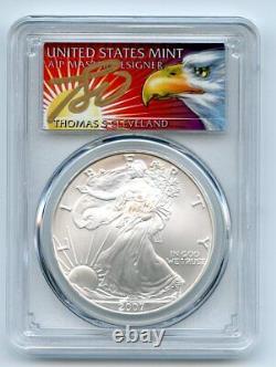 2007 $1 American Silver Eagle Dollar 1oz PCGS MS70 Thomas Cleveland Eagle