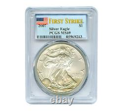 2007 $1 American Silver Eagle MS69 PCGS First Strike