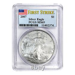 2007 $1 American Silver Eagle MS69 PCGS First Strike