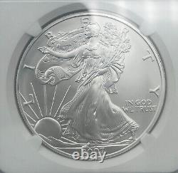 2007 American Silver Eagle Mercanti Hand Signed Flag Ngc Ms70