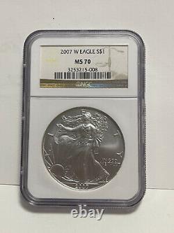 2007 W American Silver Eagle Graded NGC MS70