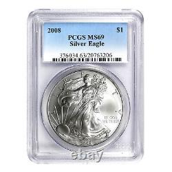 2008 $1 American Silver Eagle MS69 PCGS
