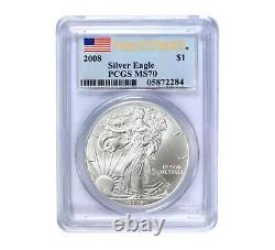 2008 $1 American Silver Eagle MS69 PCGS First Strike