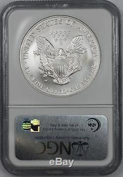 2008 Reverse 2007 One Ounce American Silver Eagle NGC MS70 with BOX BLAST WHITE