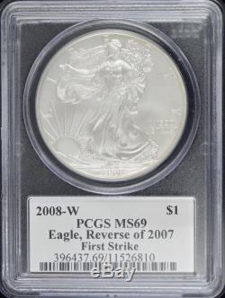 2008 Reverse of 2007 PCGS MS69 Mercanti Signed American Silver Eagle (d19.2)