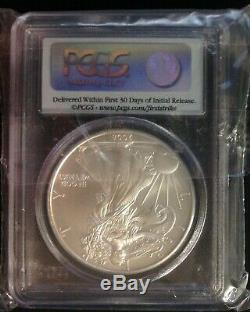 2008-W $1 (1oz) American Silver Eagle PCGS MS69 Reverse of'07