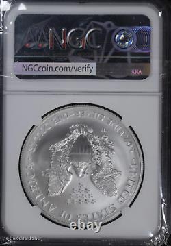 2008 W $1 American Silver Eagle NGC MS 70 (BU Uncirculated) ASE