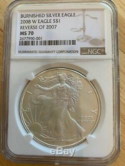 2008-W $1 Reverse of 2007 American Silver Eagle NGC MS-70 Early Release