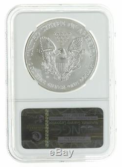 2008-W 1oz Burnished American Silver Eagle Reverse of 2007 MS70 NGC Brown