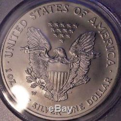 2008 W American Silver Eagle Dollar $1 Coin PCGS MS69 Reverse of 2007 No RES