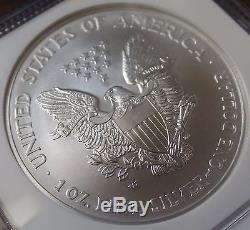 2008-W American Silver Eagle Dollar Reverse of 2007 ERROR COIN NGC MS 69