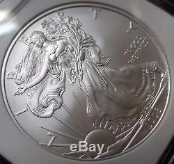 2008-W American Silver Eagle Dollar Reverse of 2007 ERROR COIN NGC MS 69