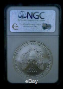 2008 W American Silver Eagle Rev of 07 NGC MS 70 Early Releases Blue Label 001