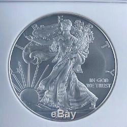 2008 W American Silver Eagle S$1 Reverse of 2007 NGC MS 70