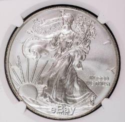 2008-W Burnished American Silver Eagle MS69 NGC Reverse of 2007 #2755