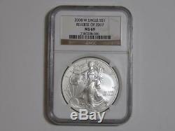 2008-W Burnished American Silver Eagle Reverse of 2007 NGC MS 69