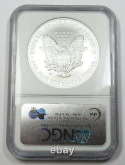 2008-W NGC MS69 Silver American Eagle Reverse of 2007 ER SAE Dollar $1 #32308A