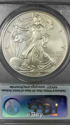 2008-w Reverse Of' 2007 $1. Burnished American Silver Eagle Pcgs Ms-69 1st Strike