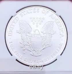 2008-W Reverse 2007 Burnished American Silver Eagle NGC MS70