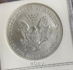 2008 W Reverse of 2007 1 oz. 999 Burnished Silver American Eagle NGC MS70