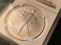 2008 W Reverse of 2007 American Silver Eagle S$1 NGC MS70 $1 1oz 999