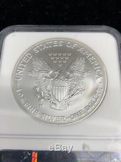 2008 W Reverse of 2007 American Silver Eagle S$1 NGC MS70 1oz. 999 fine silver