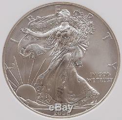 2008-W Reverse of 2007 Burnished Silver American Eagle NGC MS69