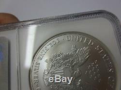 2008-W (Reverse of 2007) Silver American Eagle NGC MS-69 (PRISTINE)