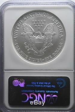 2008 W Reverse of 2007 Silver American Eagle NGC MS69 Early Release 1 oz Silver