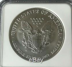2008 W Reverse of 2007 Silver American Eagle NGC MS70