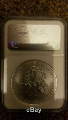 2008 W Reverse of 2007 Silver American Eagle NGC MS70 Early Release