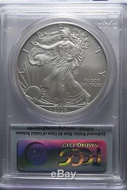 2008 W Reverse of 2007 Silver American Eagle PCGS MS69 First Strike 1 oz Silver